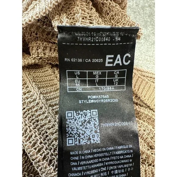 Guess Halter Top Womens Size L Champagne Color SL Rhea Cowl Neck Milk Tea - Picture 15 of 16